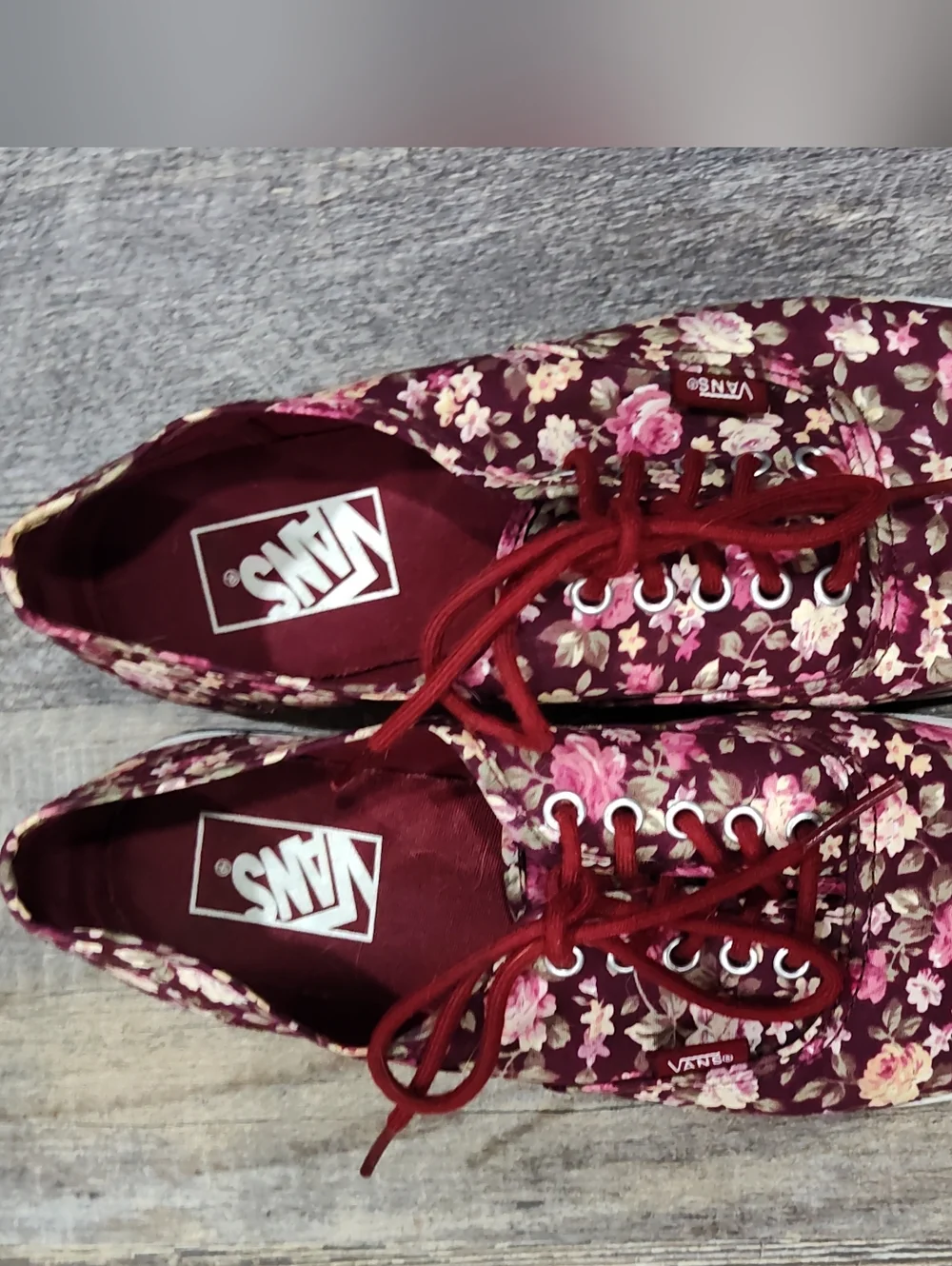 Vans Burgundy Tawny Port Floral Authentic Lo Pro Men's 7.5 / Women's 9 - Picture 3 of 11